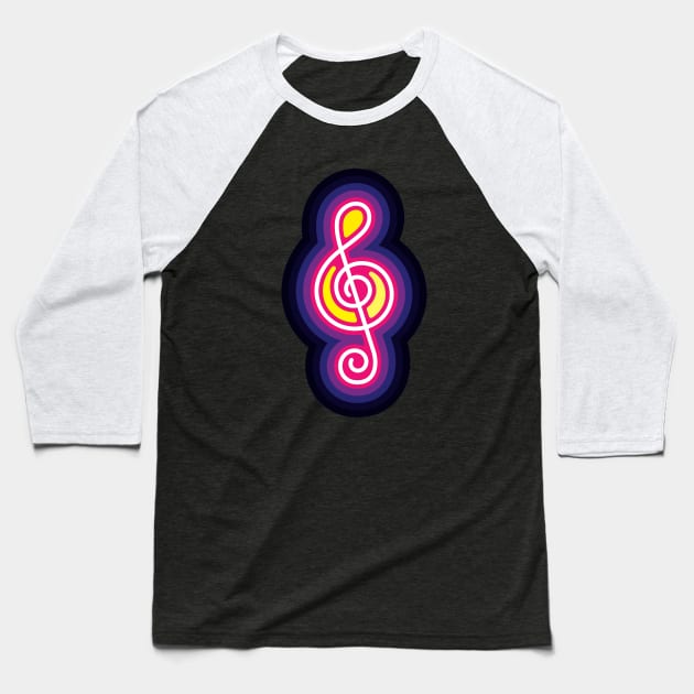 Musical Party Treble Clef Music Note Baseball T-Shirt by GeeTee